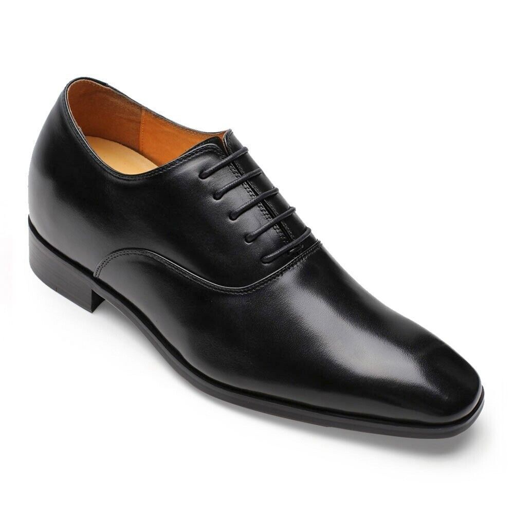 US8 CHAMARIPA Elevator Shoes Men Black Oxford Dress Shoes increase 7cm/2.76inch